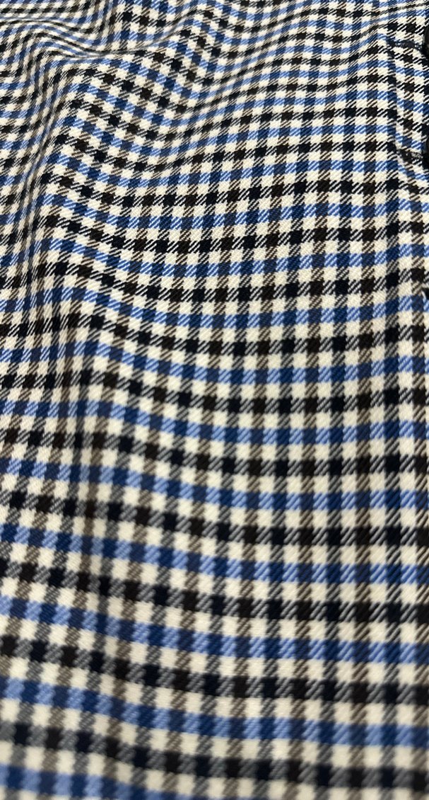 Düğmeli Mavi Ekose Kız Eteği - Görsel 5