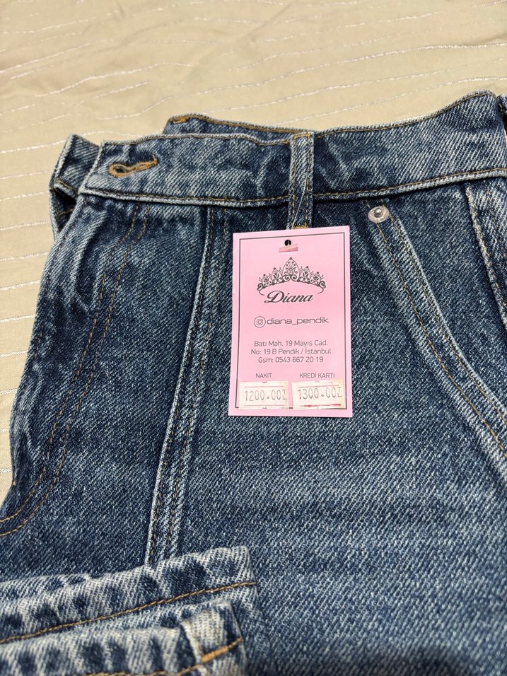 Fermuarlı Loose Fit Kadın Kot Pantolon - Görsel 2