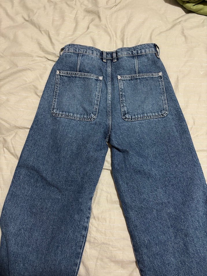 Fermuarlı Loose Fit Kadın Kot Pantolon - Görsel 4