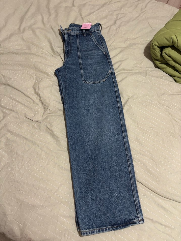 Fermuarlı Loose Fit Kadın Kot Pantolon - Görsel 3