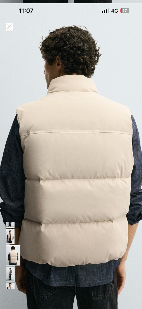 Gri Yüksek Yakalı Erkek Denim Yelek - Görsel 3