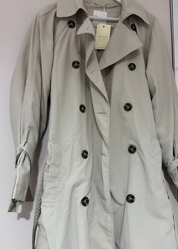 Bej Kemerli Uzun Keten Trençkot - Görsel 3