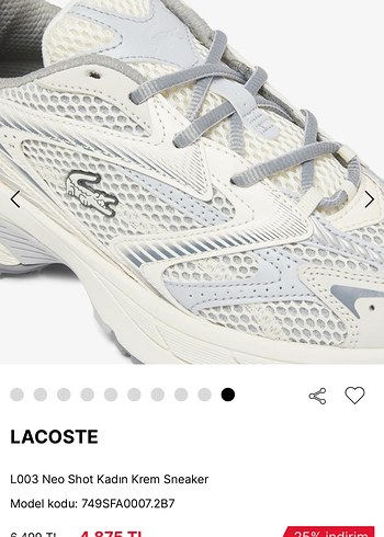 Lacoste L003 Neo Shot Kadın Krem Sneaker - Görsel 5