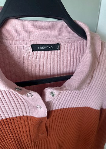Trendyol & Milla Pembe Turuncu Polo Yaka Triko Kazak