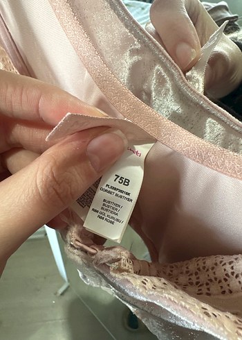 Pembe V Yaka Strappy Midi Bustiyer - Görsel 3