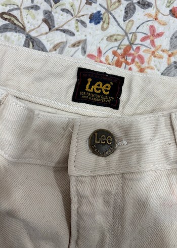 Lee Wrangler Bej Krem Kot Pantolon - Görsel 4