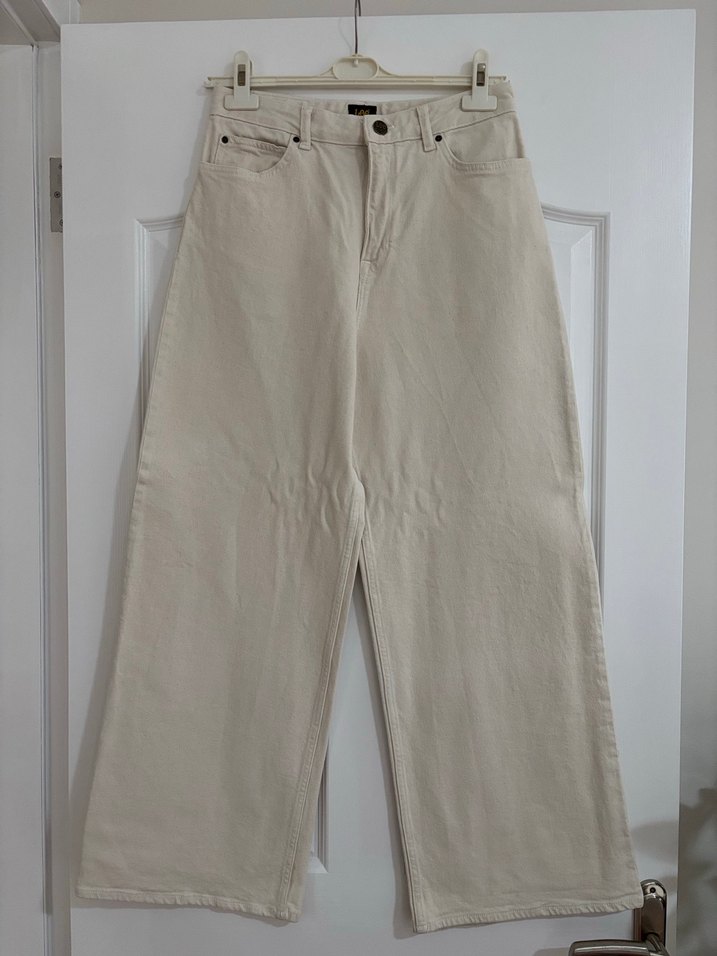 Lee Wrangler Bej Krem Kot Pantolon - Görsel 2