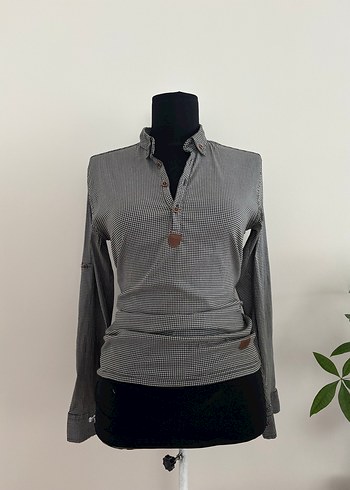 y2k Vintage Retro Pötikareli Bluz Gömlek - Görsel 2