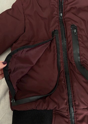 Bordo Y2K Vintage Retro Mont - Görsel 7