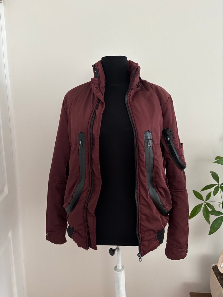 Bordo Y2K Vintage Retro Mont - Görsel 2