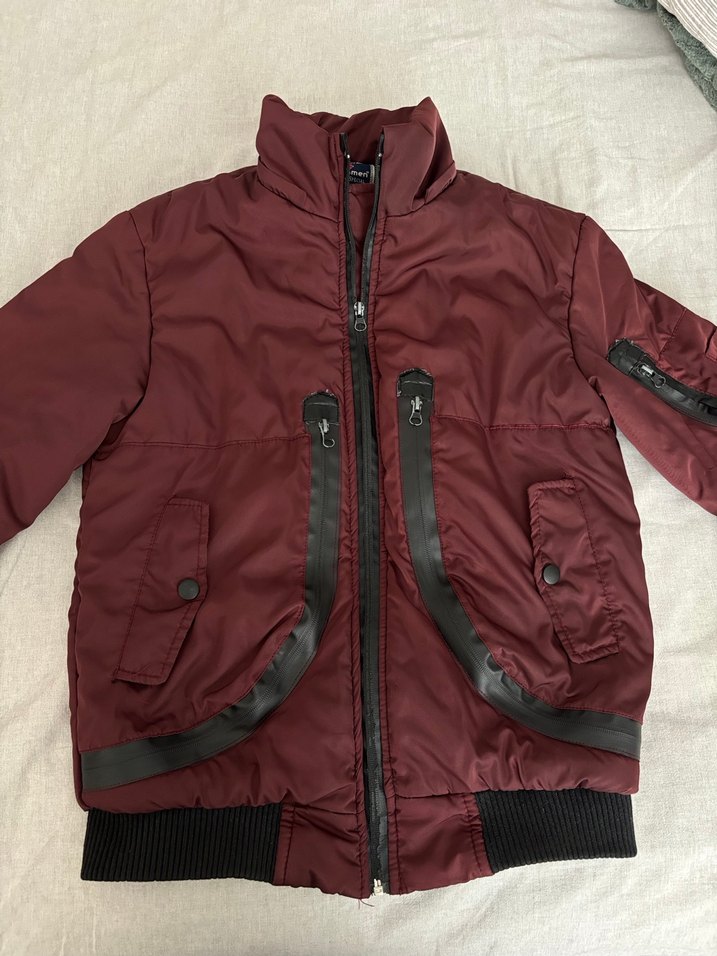 Bordo Y2K Vintage Retro Mont - Görsel 4