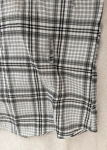 Gri Ekose y2k Vintage Retro Büzgülü Gömlek - Görsel 6