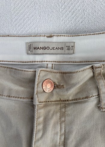 Düşük Bel Vizon Mango Skinny Jean Kot Pantolon - Görsel 3