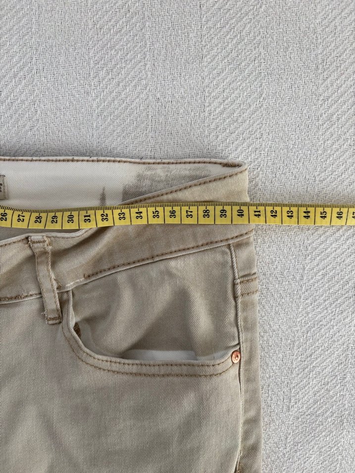 Düşük Bel Vizon Mango Skinny Jean Kot Pantolon - Görsel 4