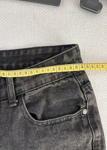 Y2k Siyah Kot Pantolon Denim Jean - Görsel 5