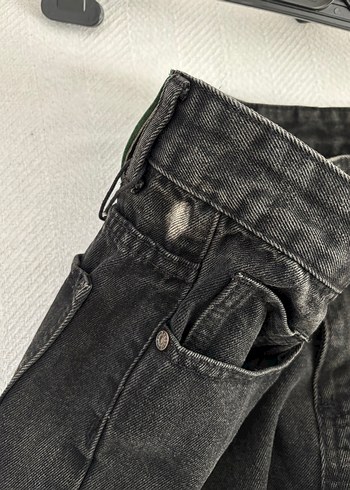 Y2k Siyah Kot Pantolon Denim Jean - Görsel 4