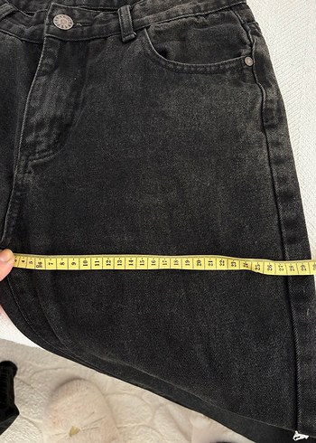 Y2k Siyah Kot Pantolon Denim Jean - Görsel 6