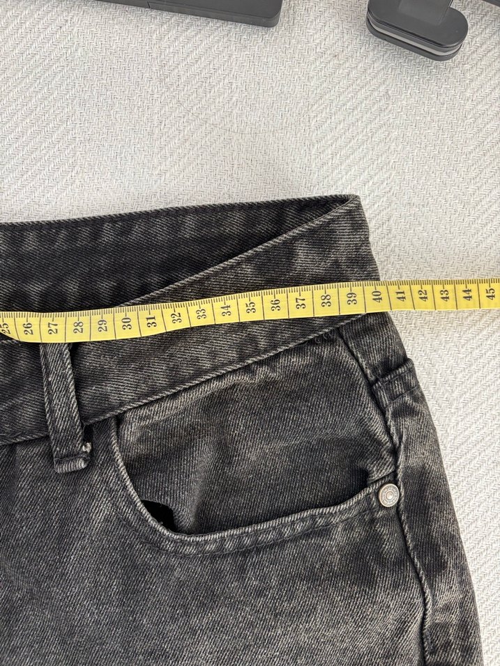 Y2k Siyah Kot Pantolon Denim Jean - Görsel 5