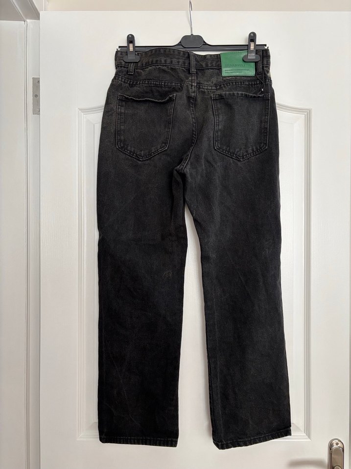 Y2k Siyah Kot Pantolon Denim Jean - Görsel 2
