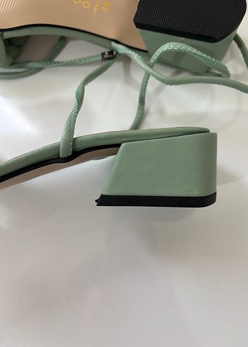 Yeşil Örgülü Bağlamalı Sandalet - Görsel 6