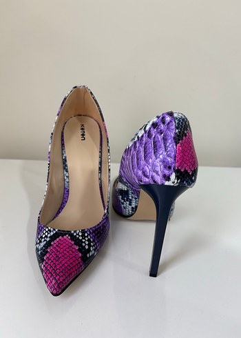 Mor Yılan Desenli Kadın Stiletto - Görsel 4