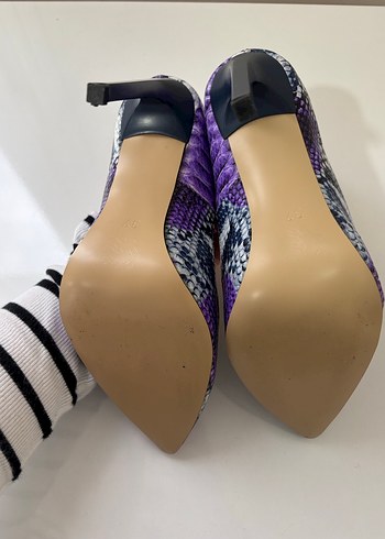 Mor Yılan Desenli Kadın Stiletto - Görsel 6