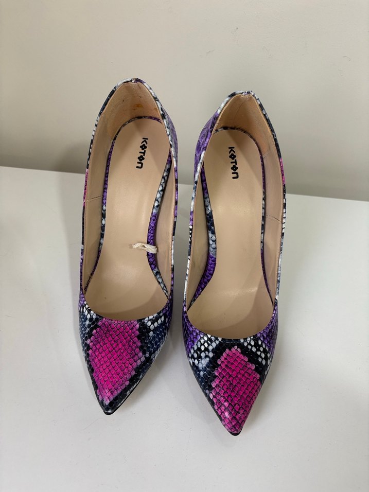 Mor Yılan Desenli Kadın Stiletto - Görsel 2