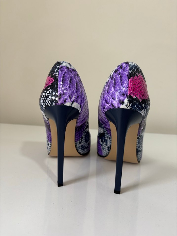 Mor Yılan Desenli Kadın Stiletto - Görsel 5