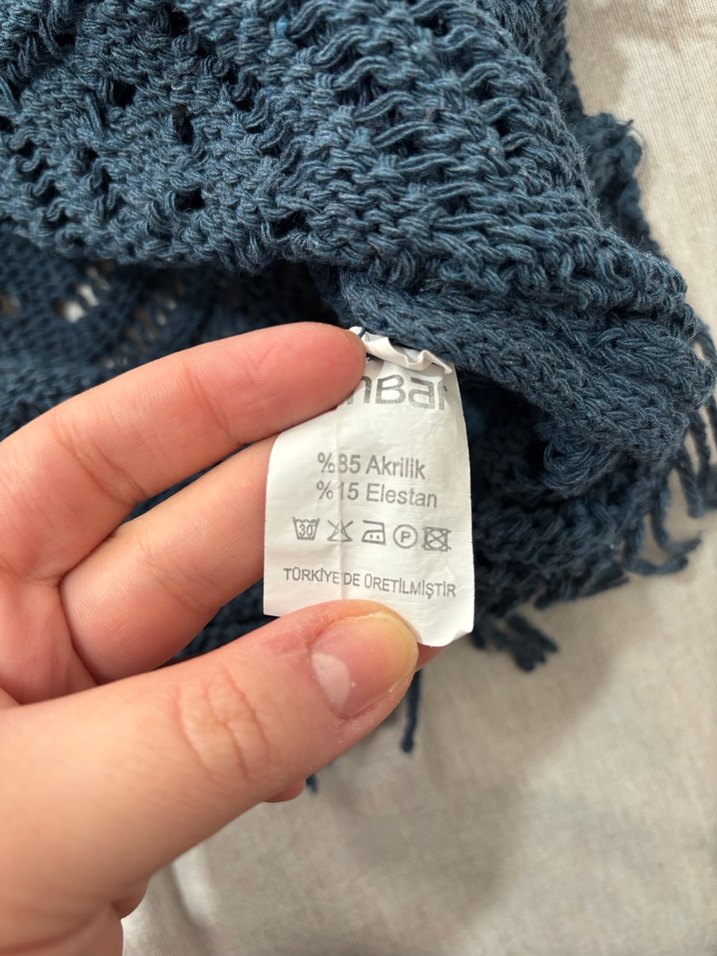 Bohem V Yaka Nakışlı Örgü Hırka - Görsel 5