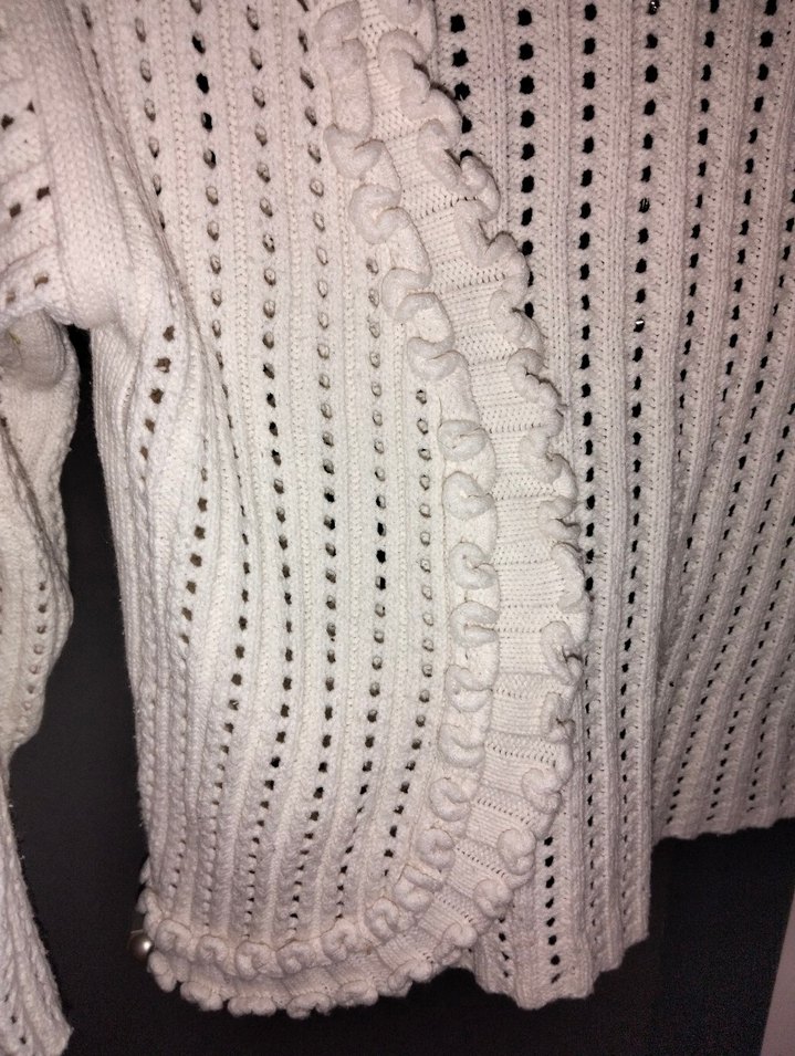 Beyaz Kız Çocuk Örgü Bolero - Görsel 3