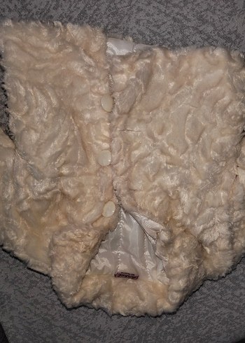 Bej Kürk Detaylı Midi çocuk Kaban - Görsel 2