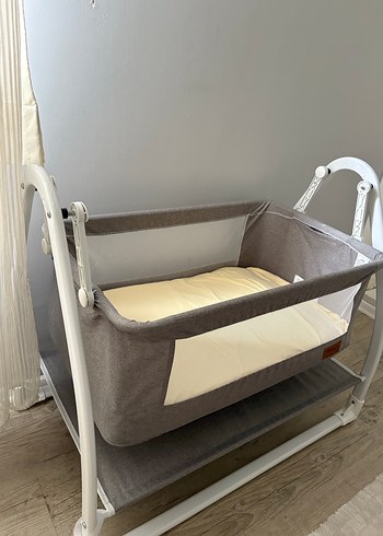 Ikea Gri Bebek Beşiği ve Sepeti