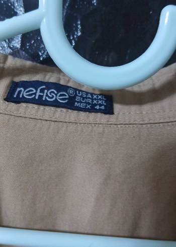 Bej Uzun Kollu Düğmeli Kadın Keten Gömlek - Görsel 2