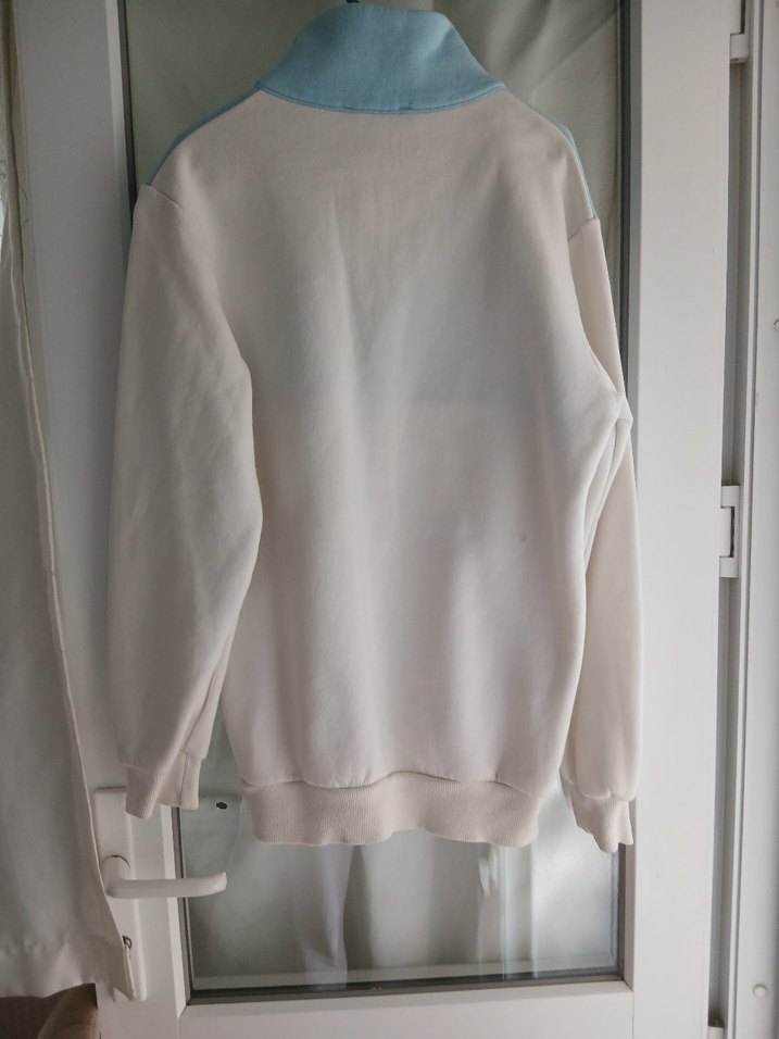 Beyaz erkek Sweatshirt, Bisiklet Yaka, Rahat Kesim - Görsel 2