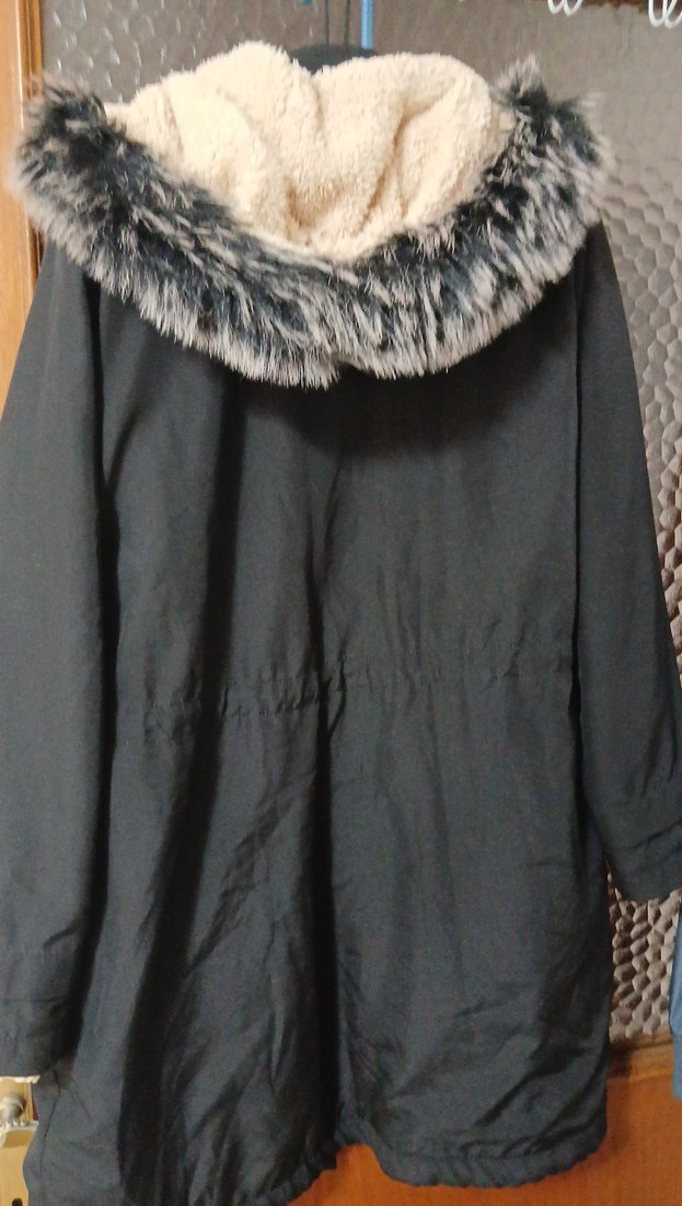 Kürk Detaylı Siyah Midi Kışlık Kadın Mont - Görsel 4