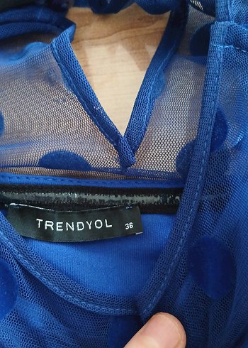 Lacivert Puantiyeli Uzun Abiye Elbise mezuniyet gece elbisesi - Görsel 5