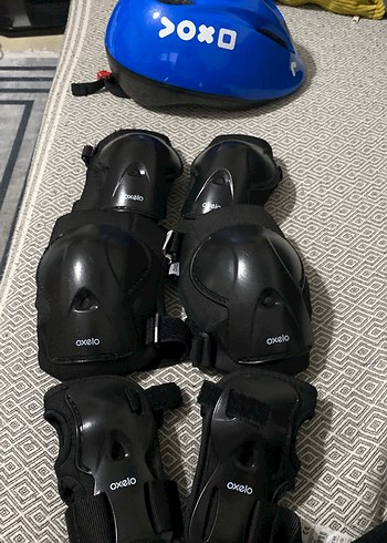 Mavi Plastik bisiklet  dirsek bileklik Diz kask koruyucuları - Görsel 2