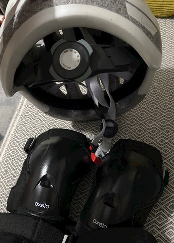 Oxelo Bantlı Siyah bisiklet dirseklik bileklik Diz Koruyucu kask - Görsel 7