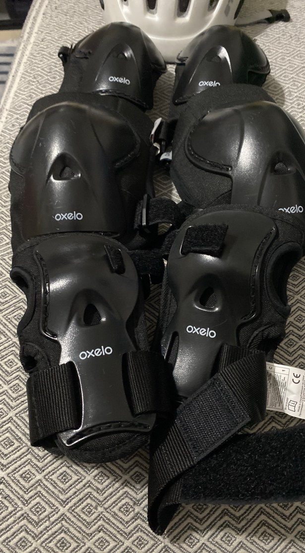 Oxelo Bantlı Siyah bisiklet dirseklik bileklik Diz Koruyucu kask - Görsel 2