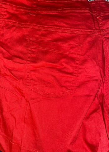 Kırmızı Mini Kemerli Şort - Görsel 5
