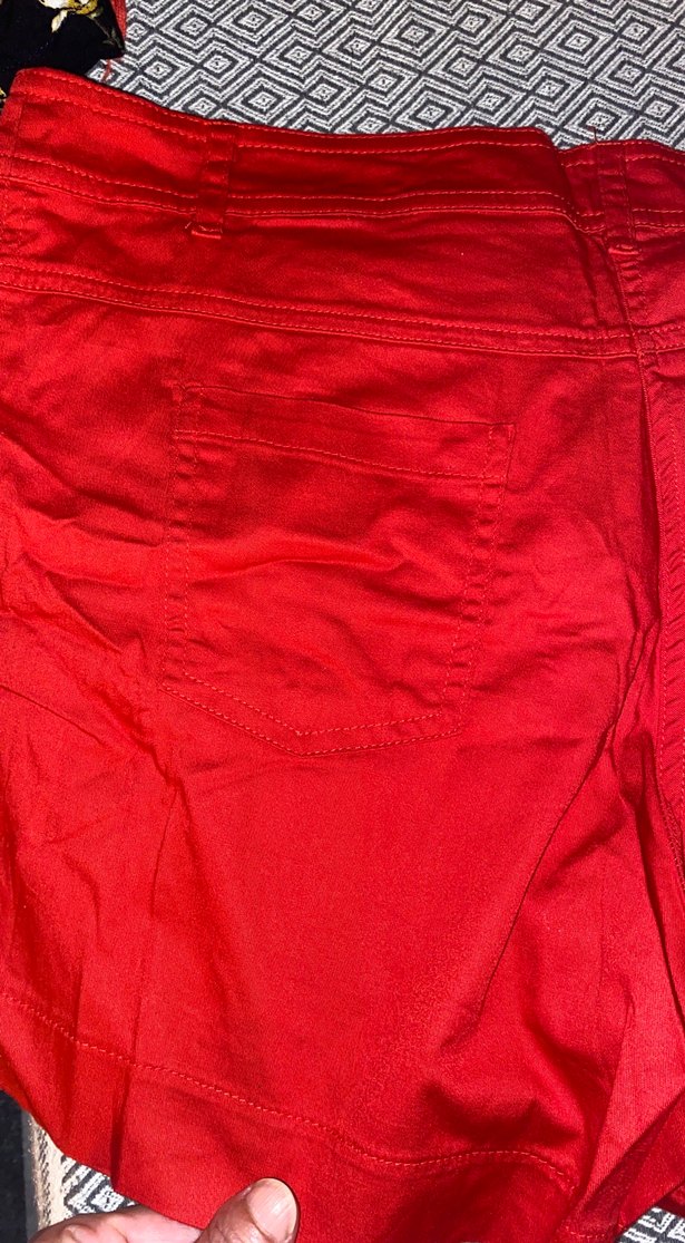 Kırmızı Mini Kemerli Şort - Görsel 5