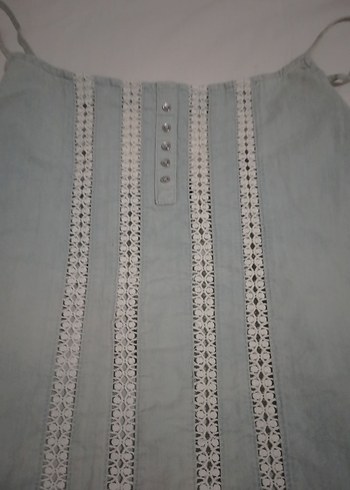 s Beden Mavi Denim fistolu askılı