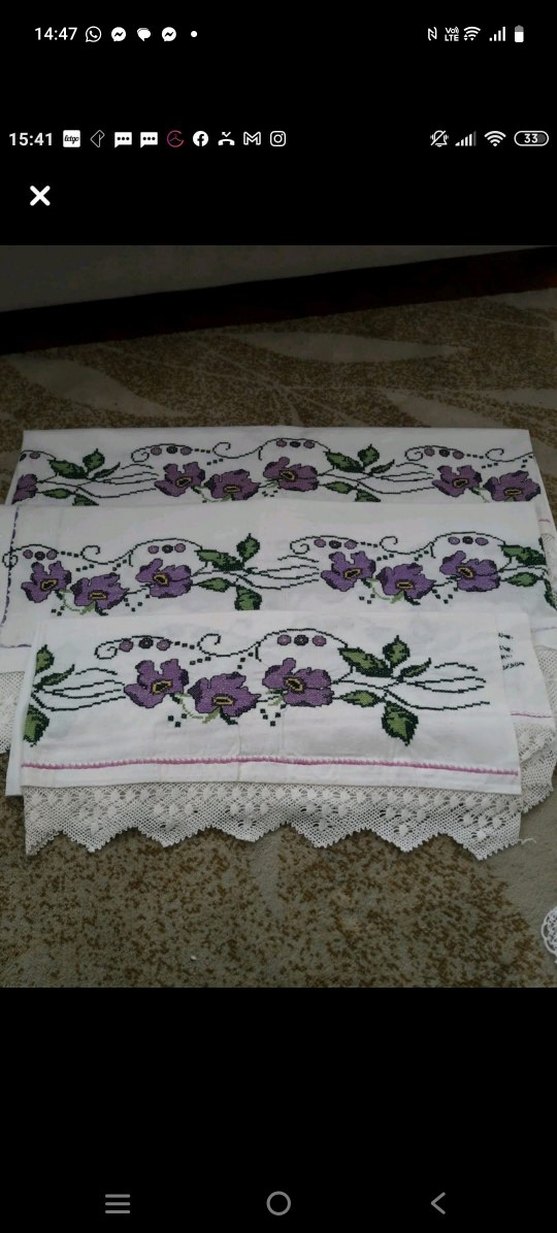 Mor kanevice Nakışlı  takim - Görsel 2