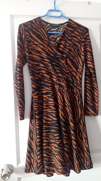 m Beden çeşitli Renk Zebra desenli elbise