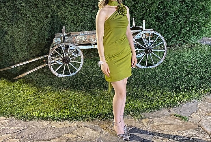 38 Beden yeşil Renk Trendyolmilla elbise