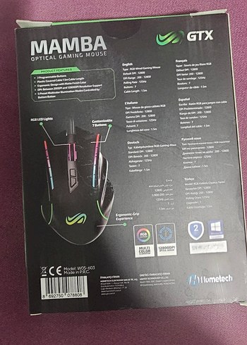 GTX Mamba RGB Optik Oyun Faresi Siyah - Görsel 2