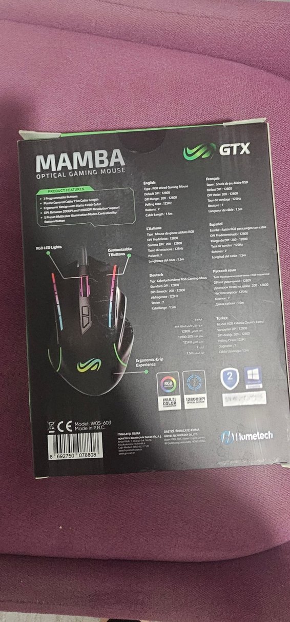 GTX Mamba RGB Optik Oyun Faresi Siyah - Görsel 2