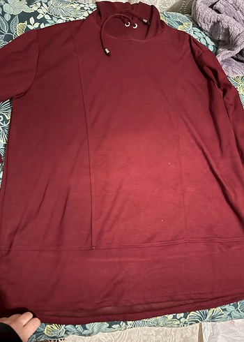 Bordo Kadın Kapüşonlu eşofman takımı - Görsel 7