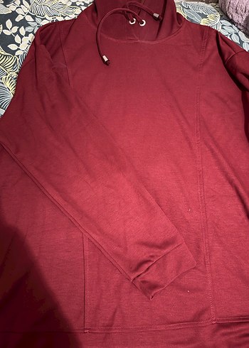 Bordo Kadın Kapüşonlu eşofman takımı - Görsel 5