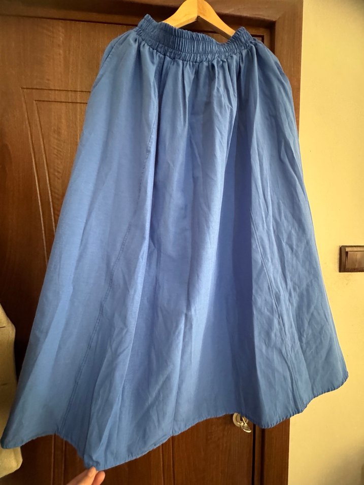 Mavi Uzun Salaş Etek - Görsel 2